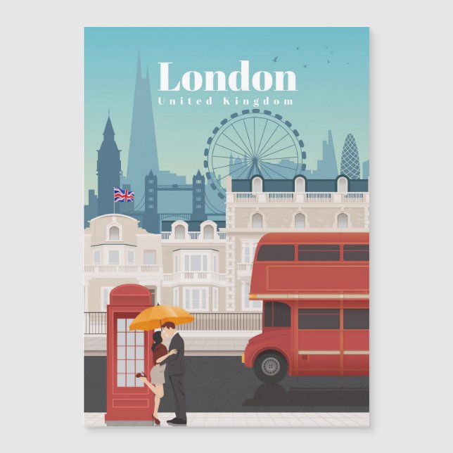 Reisen nach London England Magnetkarte (Vorderseite)