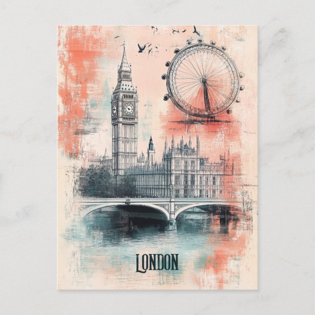Reisen nach London Vereinigtes Königreich Postkarte (Vorderseite)