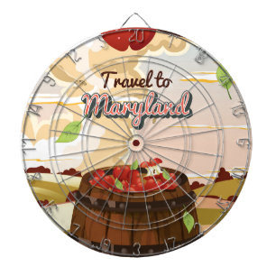 Reisen nach Maryland Reiseplakat Dartscheibe