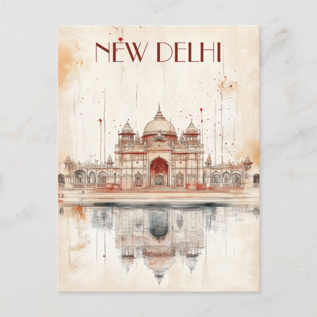 Reisen nach Neu-Delhi-Indien Postkarte (Vorderseite)