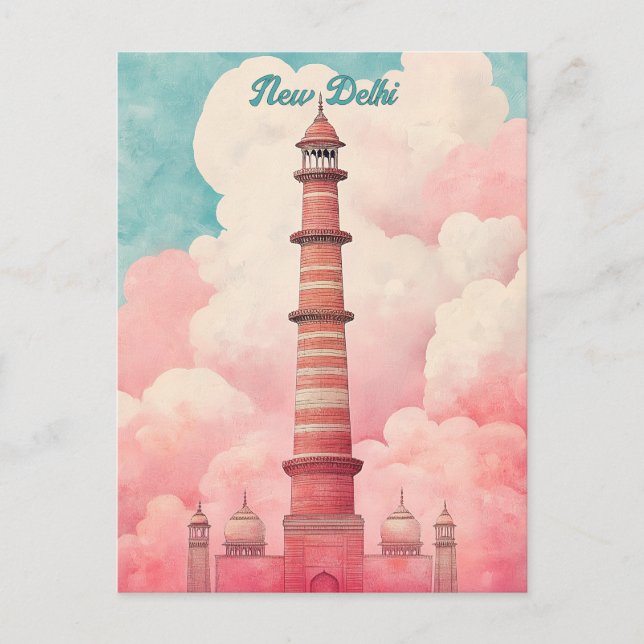 Reisen nach Neu-Delhi-Indien Postkarte (Vorderseite)