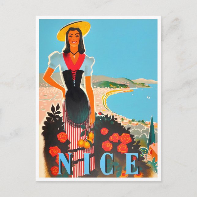Reisen nach Nice France Postkarte (Vorderseite)