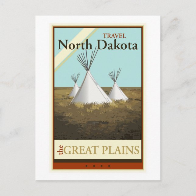 Reisen nach Norden Dakota Postkarte (Vorderseite)