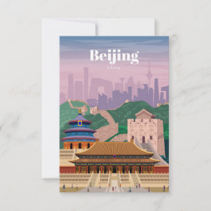 Reisen nach Peking China RSVP Karte