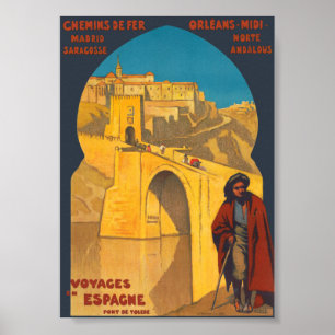Reisen nach Spanien Pont de Tolede Vintage Poster