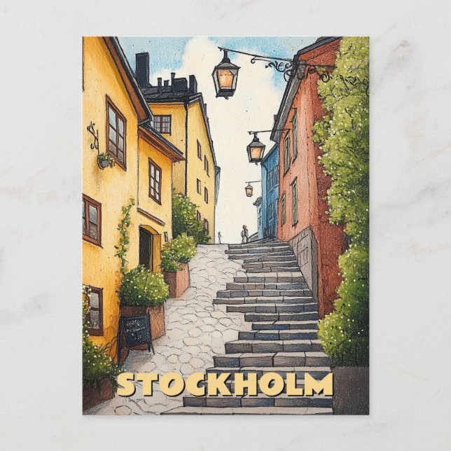 Reisen nach Stockholm Schweden Postkarte (Vorderseite)