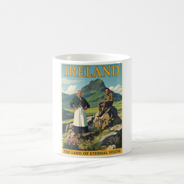 Reisen nach Vintag Irland Kaffeetasse (Mittel)