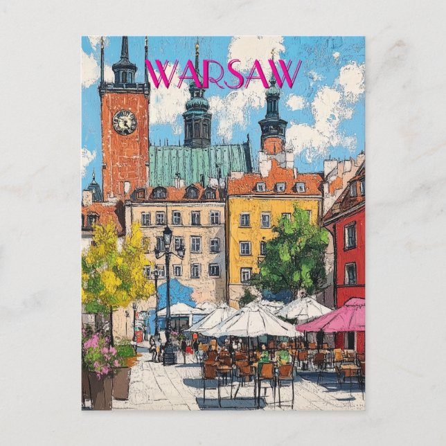 Reisen nach Warschau Polen Postkarte (Vorderseite)
