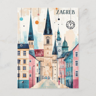 Reisen nach Zagreb Kroatien Postkarte