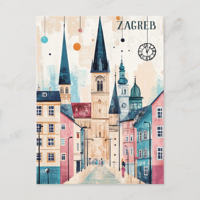 Reisen nach Zagreb Kroatien Postkarte (Vorderseite)