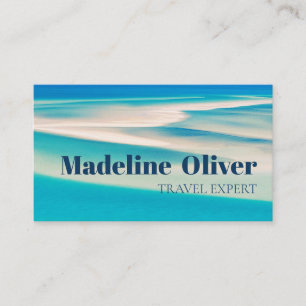 Reisen QR Ocean Beach Aqua Blue Business Visitenkarte