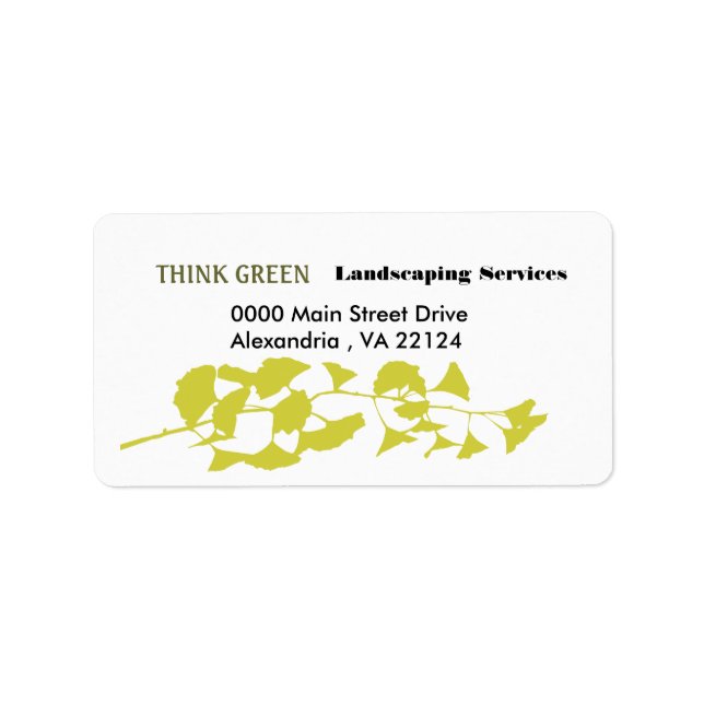 Reisen schöne Gingko Leaf Green Landscaping Adressaufkleber (Vorne)
