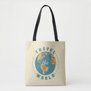 Reisen Sie die Welt Erde Urlaub Karte Vintag Globe Tasche