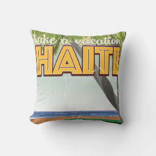 Reisen Sie in das Reiseplakat von Haiti Kissen
