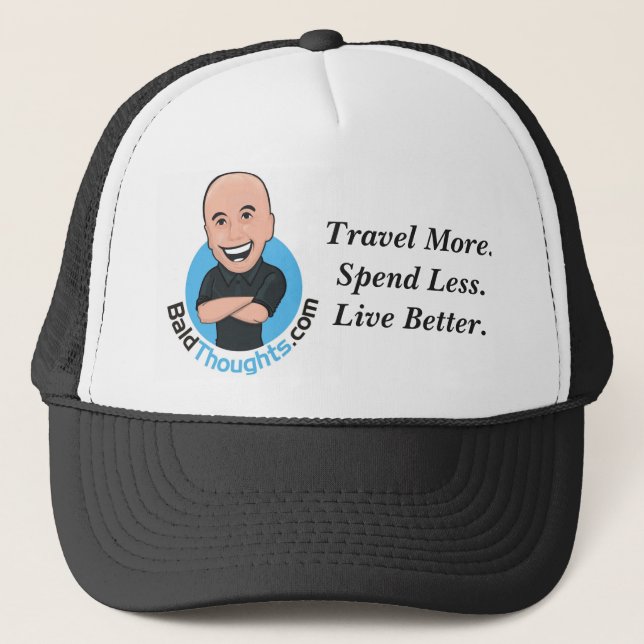 Reisen Sie mehr. Wenden Sie kleiner auf. Leben Sie Truckerkappe (Vorderseite)