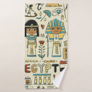 Reisen Sie nach Ägypten. Nahtloses Muster Badehandtuch