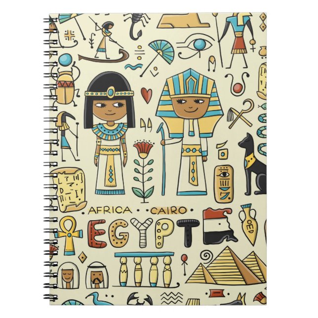 Reisen Sie nach Ägypten. Nahtloses Muster Notizblock (Vorderseite)