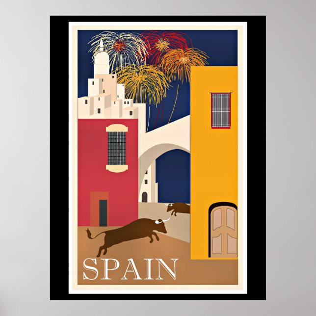 Reisen Spanien, Vintage Reiseplakat Poster (Vorne)