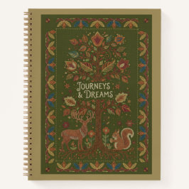 Reisen & Träume Bestickter Hirsch & Eichhörnchen K Notizbuch