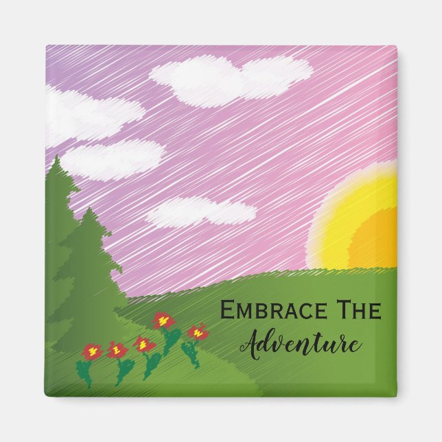 Reisen verkörpern das Abenteuer Inspiration pink Magnet (Vorne)