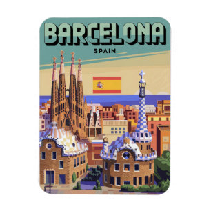 Reisen Vintag barcelona sagrada familia geschenke Magnet