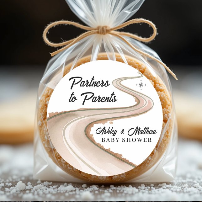 Reisen von Partnern zur Kinderdusche Runder Aufkleber (Traveling from Partners to Parents Baby Shower Classic Round Sticker
)