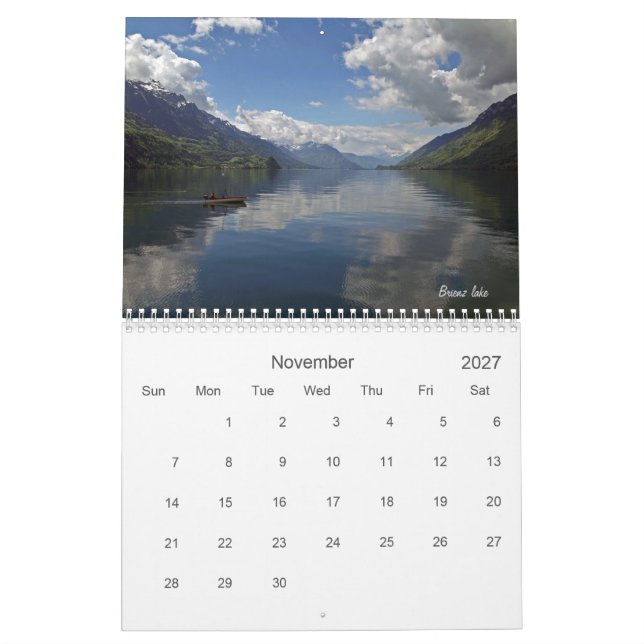 Reisen wir 2021 durch die Schweiz Kalender (Nov 2027)