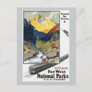 Reisen zu Nationalparks mit dem Zug Postkarte