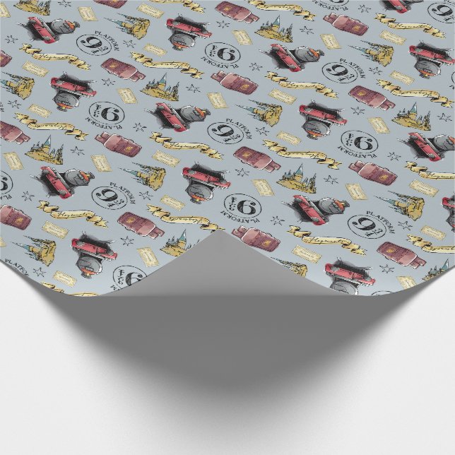 Reisen zum HOGWARTS™-Muster Geschenkpapier (Ecke)