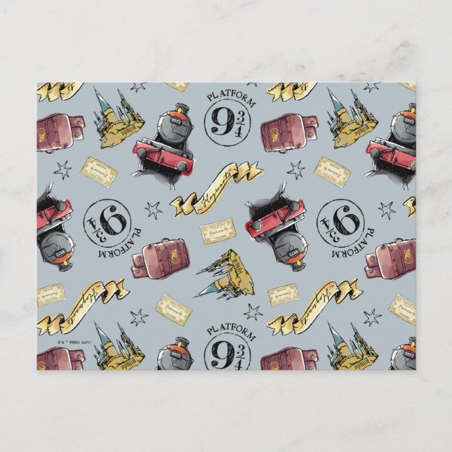 Reisen zum HOGWARTS™-Muster Postkarte (Vorderseite)