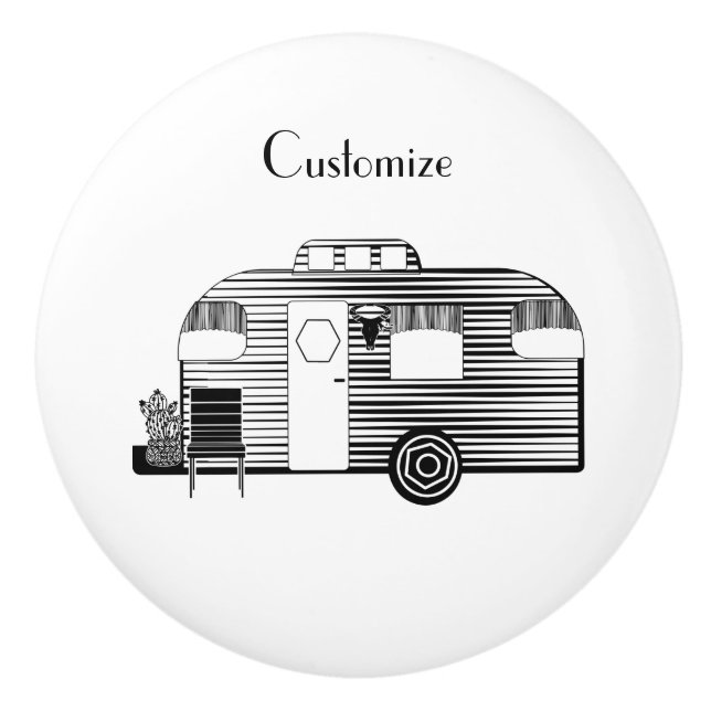 Reisende Camper Caravan Thunder_Cove Keramikknauf (Vorderseite)