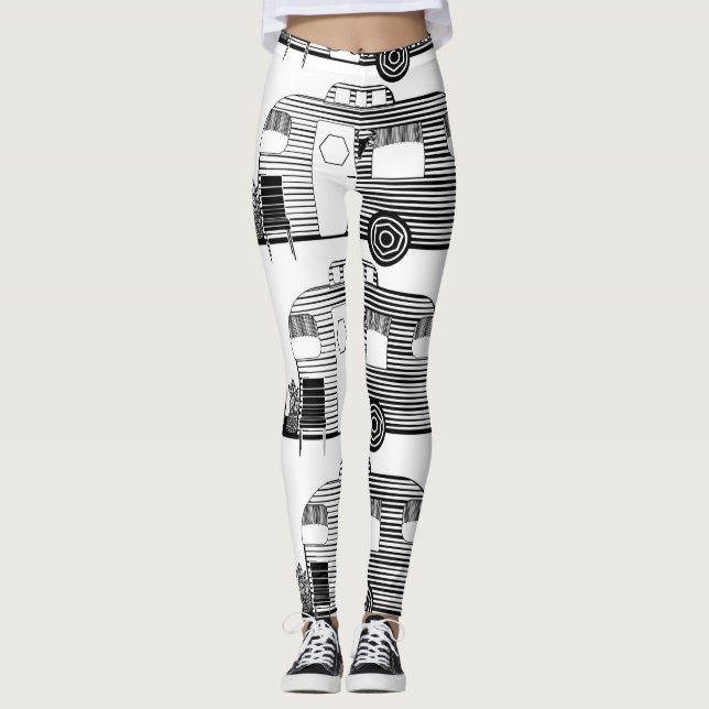 Reisende Camper Caravan Thunder_Cove Leggings (Vorderseite)