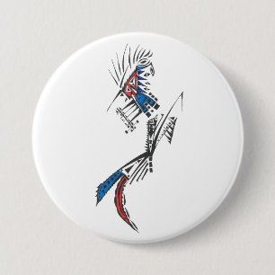 Reisende Farbige Abstrakte Stammes-Tattoo-Kunst Button