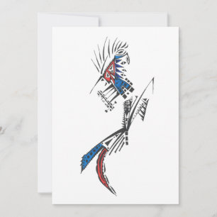 Reisende Farbige Abstrakte Stammes-Tattoo-Kunst Dankeskarte