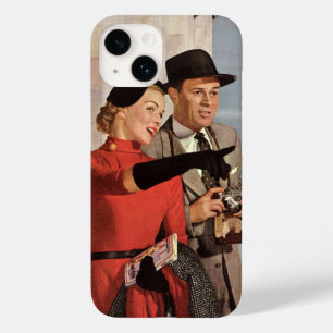 Reisende im Vintage-Stil am Eiffelturm, Paris-Urla Case-Mate iPhone Hülle