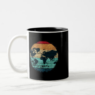 Reisende Länder Kartografie Retro-Arbeit Zweifarbige Tasse