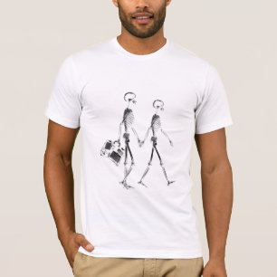 Reisende Röntgenstrahl-Skeleton Paare - Schwarzes T-Shirt