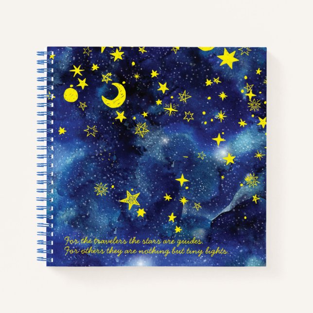 Reisende und Stars-Notebook Notizbuch (Vorderseite)