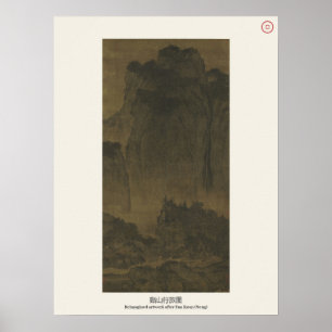 Reisende zwischen Bergen und Strömen - Fan Kuan Poster