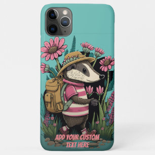 Reisender Dachs im Wildblumen Cottagecore Custom Case-Mate iPhone Hülle