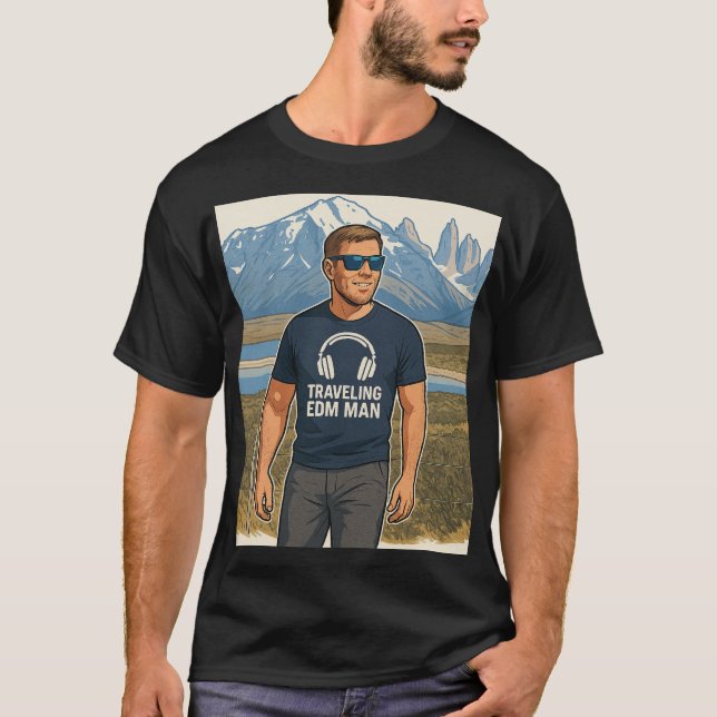 Reisender EDM-Mann T-Shirt (Vorderseite)