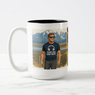 Reisender EDM-Mann Zweifarbige Tasse