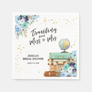 Reisepapier Napkin Brautparty Miss an Mrs. Serviette