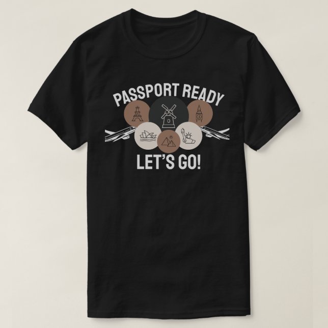 Reisepass bereit, los geht's! T-Shirt (Design vorne)