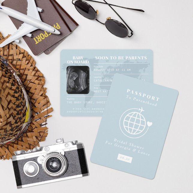 Reisepass bis Parenthood Reisethema Babydusche Einladung (Von Creator hochgeladen)