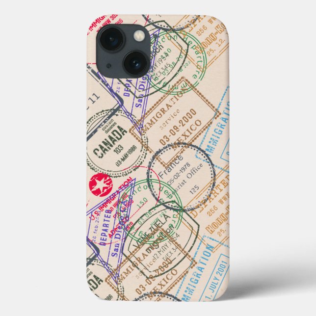 Reisepass-Briefmarke Case-Mate iPhone Hülle (Rückseite)