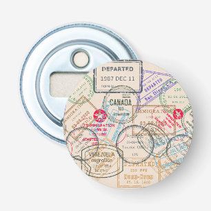 Reisepass-Briefmarke Flaschenöffner