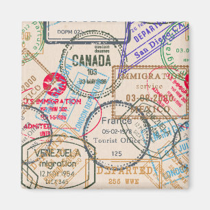 Reisepass-Briefmarke Magnet