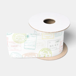 Reisepass-Briefmarke Pastell Muster Satinband