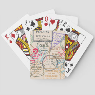 Reisepass-Briefmarke Spielkarten